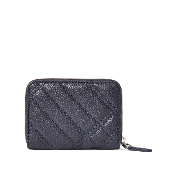 Lauren Navy Plaid Quilted Leather Small Zip Wallet Lauren 2