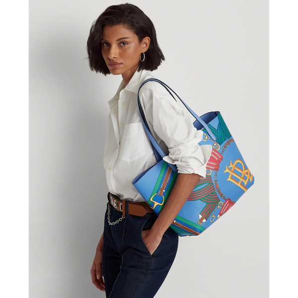 Cbna Blue/Eqst Blt Cbna B Faux-Leather Reversible Tote Bag Lauren 9