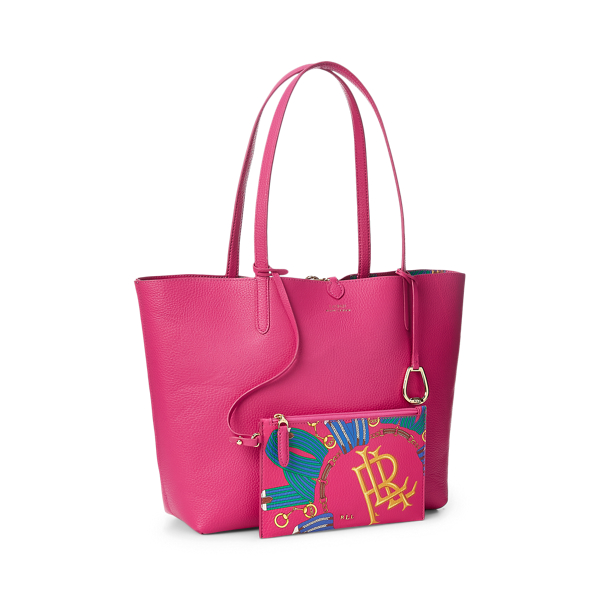 N Brt Pnk/Eqst Blt N Bgt Faux-Leather Reversible Tote Bag Lauren 3
