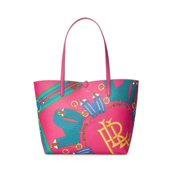N Brt Pnk/Eqst Blt N Bgt Faux-Leather Reversible Tote Bag Lauren 6