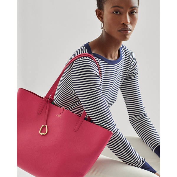 N Brt Pnk/Eqst Blt N Bgt Faux-Leather Reversible Tote Bag Lauren 8