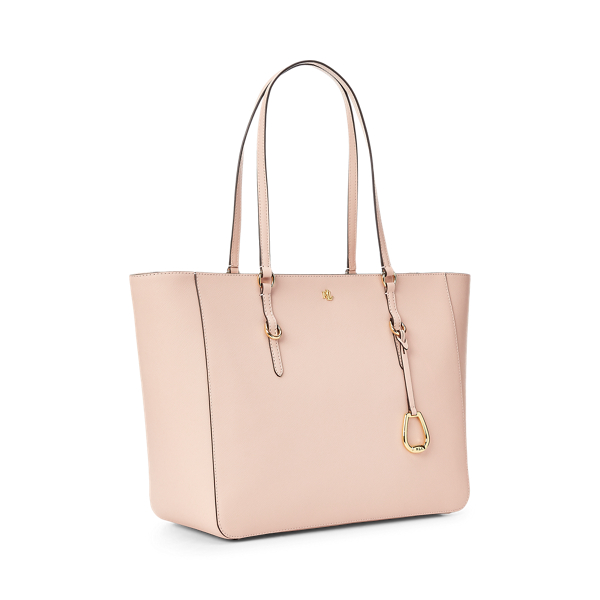 Ballet Pink Crosshatch Leather Tote Lauren 3