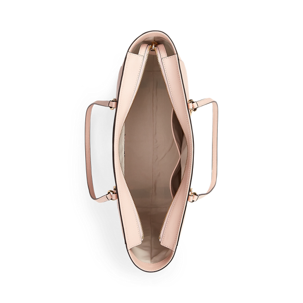 Ballet Pink Crosshatch Leather Tote Lauren 5