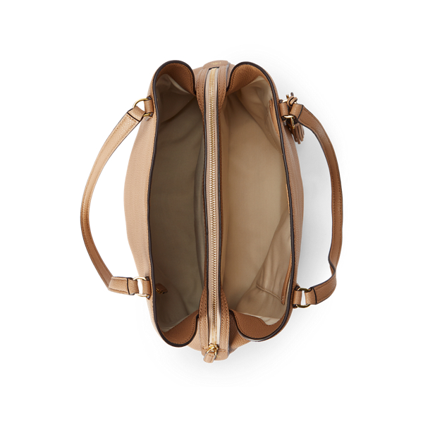 Nude Leather Large Quinn Shoulder Bag Lauren 4