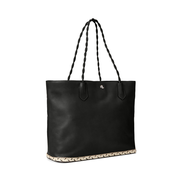 Black Canvas Large Hutton Striped Tote Lauren 3