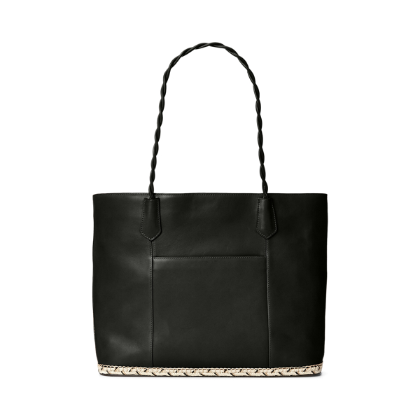 Black Canvas Large Hutton Striped Tote Lauren 4