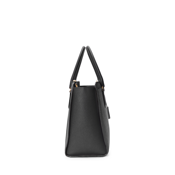 Black Crosshatch Leather Large Brooke Satchel Lauren 2