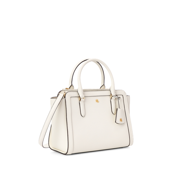 Vanilla Crosshatch Leather Medium Brooke Satchel Lauren 3