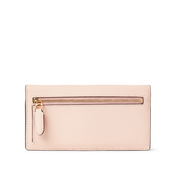 Ballet Pink Crosshatch Leather Slim Wallet Lauren 2