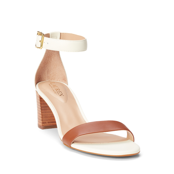 Deep Saddle Tan/Vanilla Waverli Nappa Leather Sandal Lauren 2
