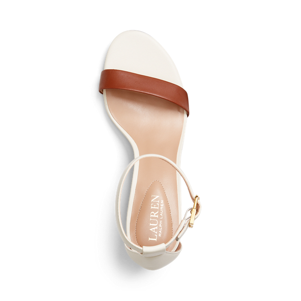 Deep Saddle Tan/Vanilla Waverli Nappa Leather Sandal Lauren 4