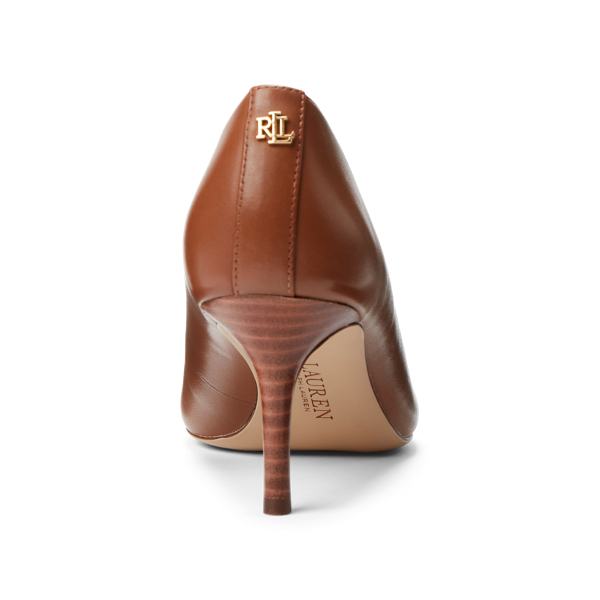 Deep Saddle Tan/Vanilla Lanette Nappa Leather Pump Lauren 3