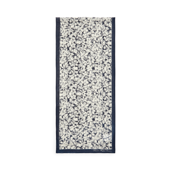 Refined Navy Janelle Silk Chiffon Scarf Lauren 2