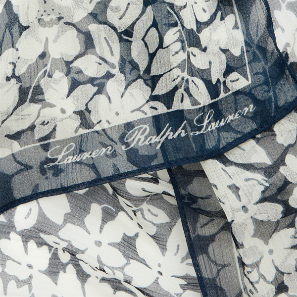 Refined Navy Janelle Silk Chiffon Scarf Lauren 3