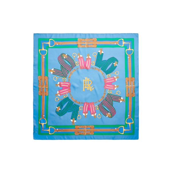 Cabana Blue Sally Square Silk Twill Scarf Lauren 2