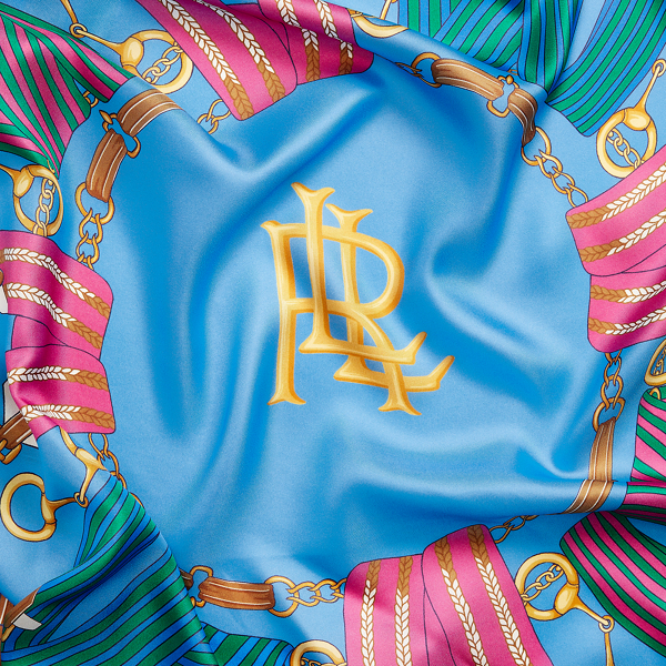 Cabana Blue Sally Square Silk Twill Scarf Lauren 3