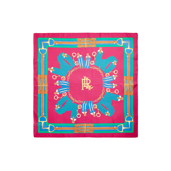 Deco Bright Pink Sally Square Silk Twill Scarf Lauren 2