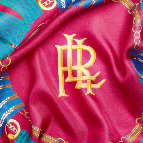 Deco Bright Pink Sally Square Silk Twill Scarf Lauren 3