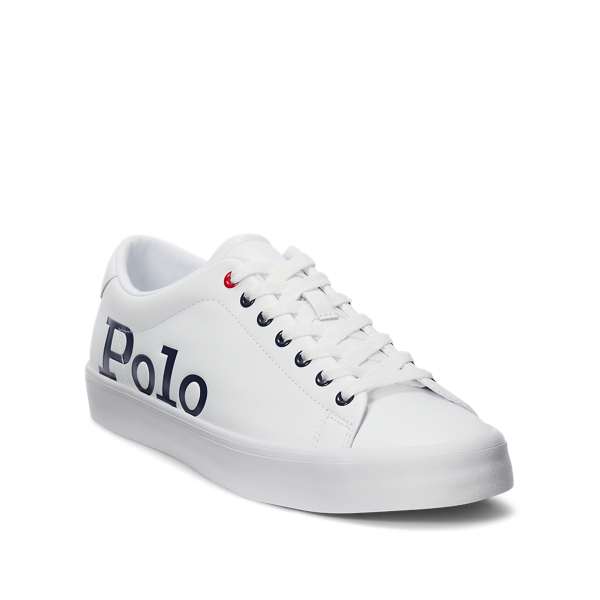 White/Newport Navy Longwood Logo Leather Sneaker Polo Ralph Lauren 2
