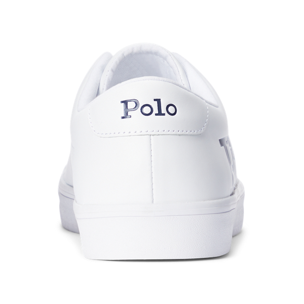 White/Newport Navy Longwood Logo Leather Sneaker Polo Ralph Lauren 3