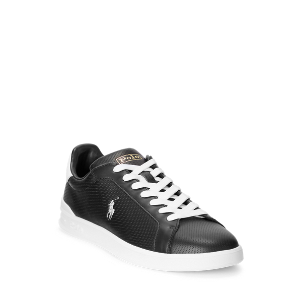 Black/White Heritage Court II Leather Sneaker Polo Ralph Lauren 2