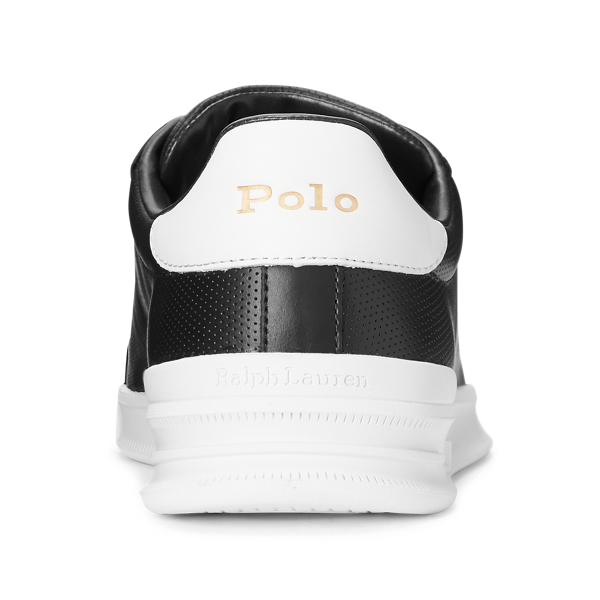 Black/White Heritage Court II Leather Sneaker Polo Ralph Lauren 3