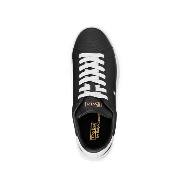 Black/White Heritage Court II Leather Sneaker Polo Ralph Lauren 4