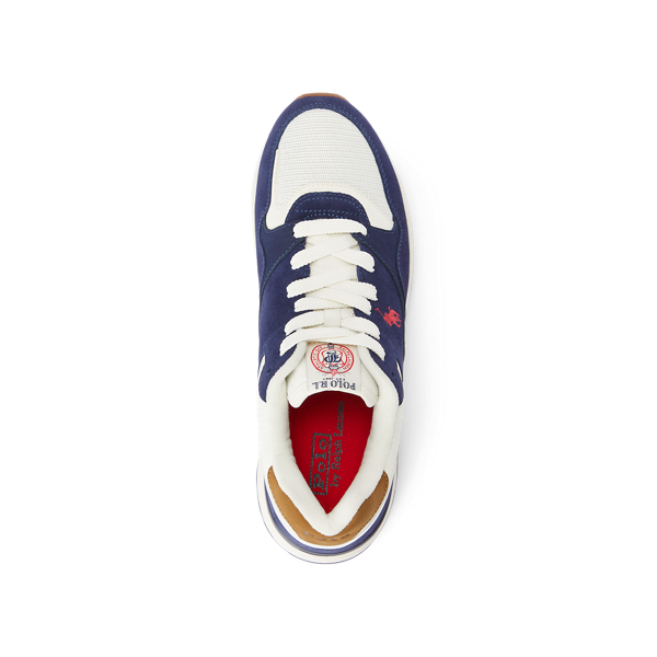 Navy/Creme/Red Trackster 100 Suede Trainer Polo Sport 4