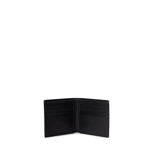 Black Allover Pony Leather Billfold Wallet Polo Ralph Lauren 3