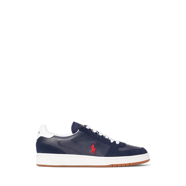 Newport Navy/RL2000 Red Court Leather-Suede Trainer Polo Ralph Lauren 1