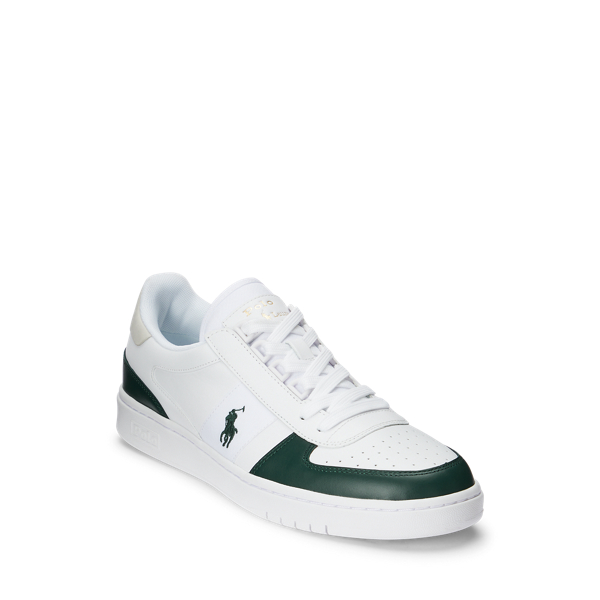 White/College Green Court Low-Top Sneaker Polo Sport 2