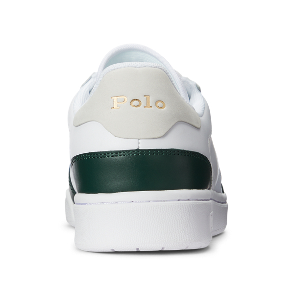 White/College Green Court Low-Top Sneaker Polo Sport 3