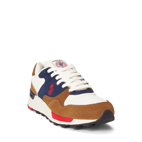 Tan/Navy/Red Trackster 100 Suede Trainer Polo Sport 2