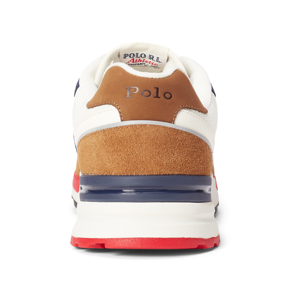 Tan/Navy/Red Trackster 100 Suede Trainer Polo Sport 3