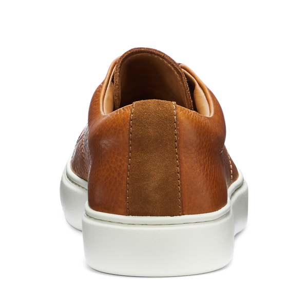 Tan Dunovin Leather &amp; Suede Trainer Polo Sport 3