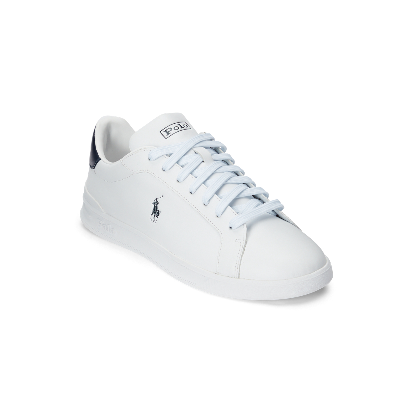 Мужские кроссовки Ralph Lauren Heritage Court II Nappa Leather, цвет: Белый / Тёмно-синий — фото 1