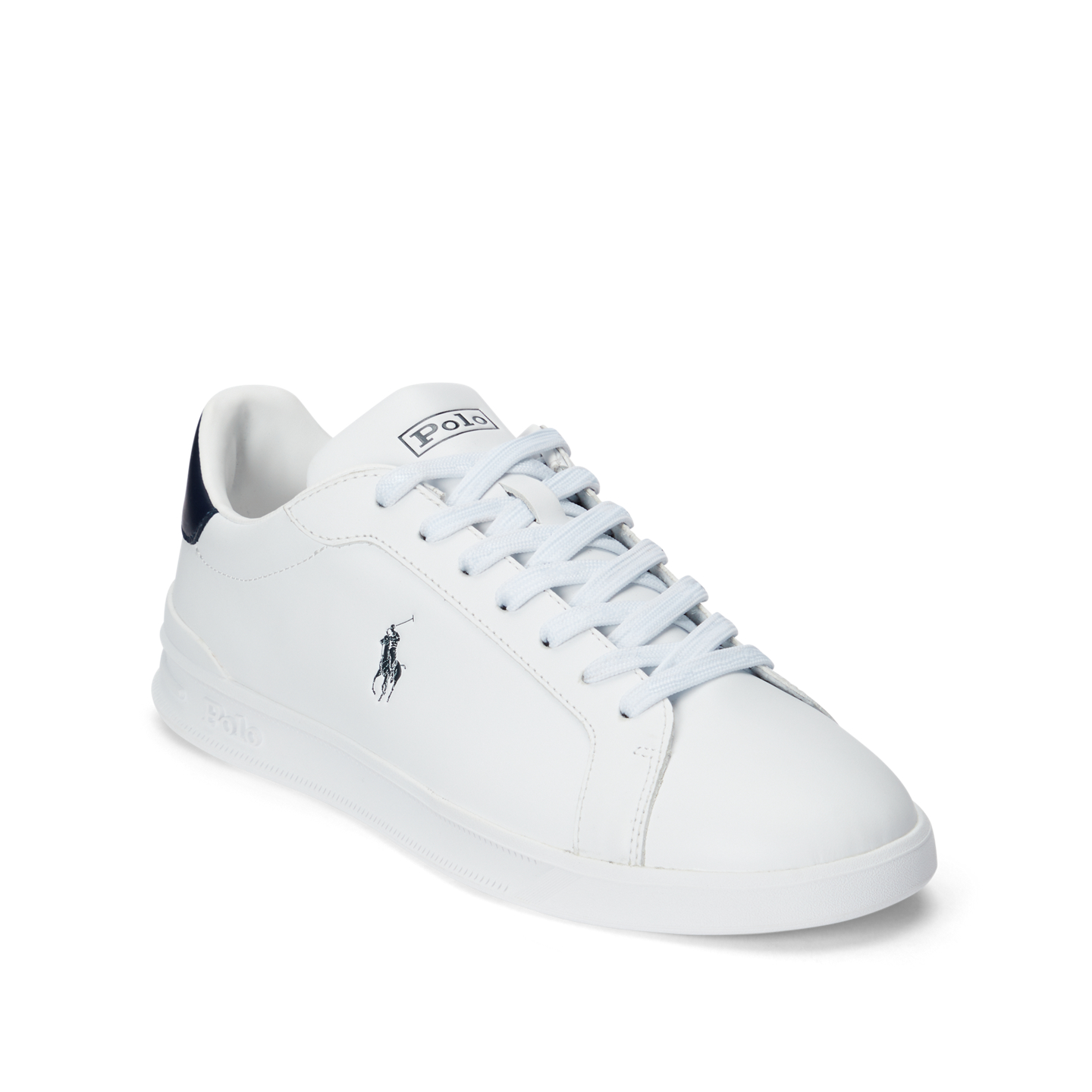 Мужские кроссовки Ralph Lauren Heritage Court II Nappa Leather, цвет: Белый / Тёмно-синий — фото 4