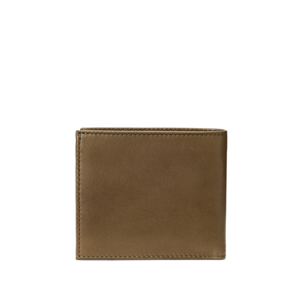 Olive Leather Billfold Wallet Polo Ralph Lauren 2