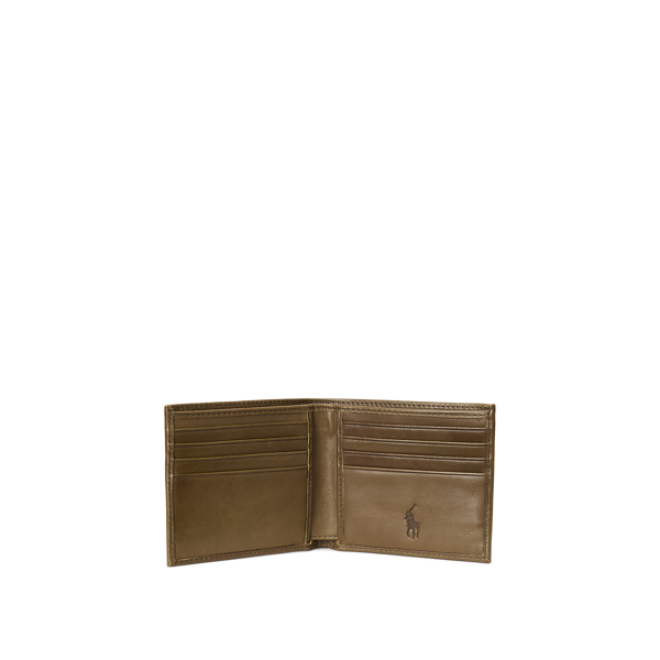 Olive Leather Billfold Wallet Polo Ralph Lauren 3