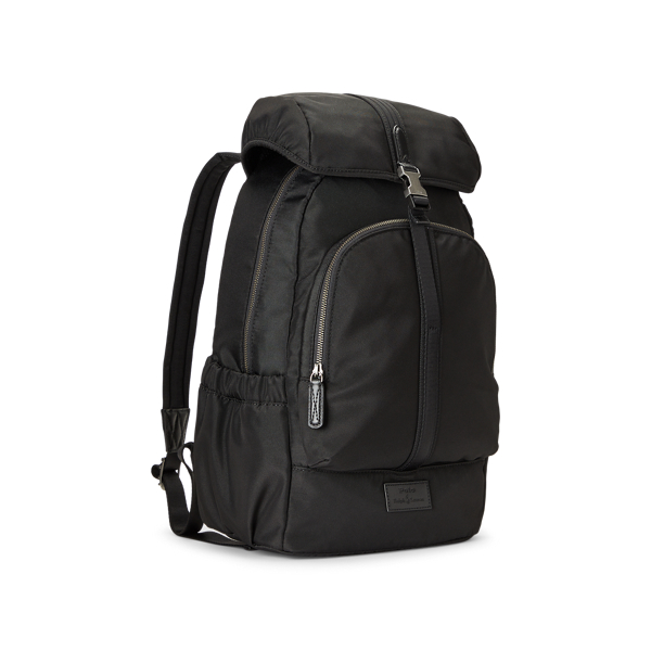 Black Leather-Trim Backpack Polo Ralph Lauren 2