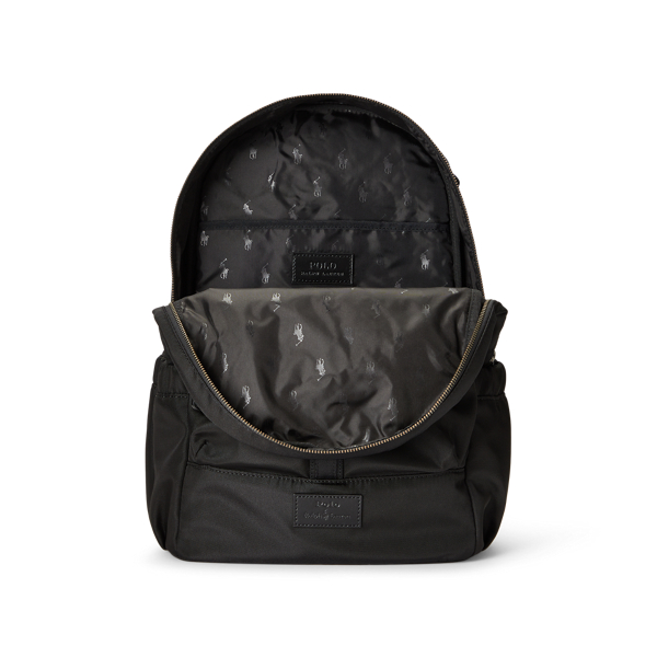 Black Leather-Trim Backpack Polo Ralph Lauren 4