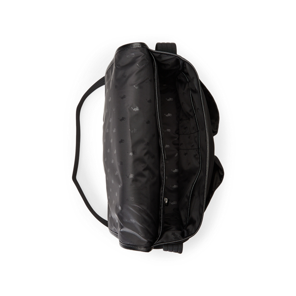 Black Leather-Trim Messenger Bag Polo Ralph Lauren 4