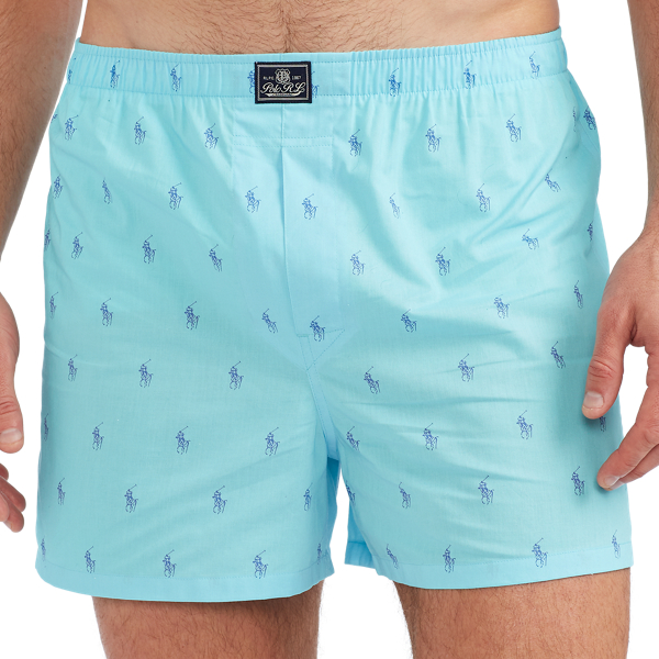 Ham Blu Aopp/Sbch Stp/Plm Cotton Boxer 3-Pack Polo Ralph Lauren 3
