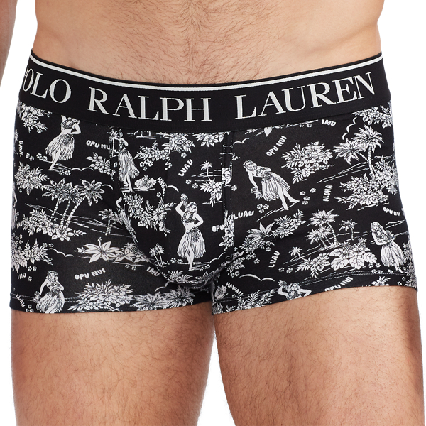 Polo Blk/Wht Luau Tropical Stretch Cotton Trunks Polo Ralph Lauren 4