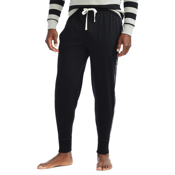 Black Logo-Tape Cotton Jersey Joggers Polo Ralph Lauren 3