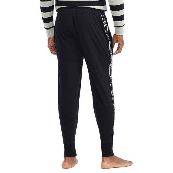 Black Logo-Tape Cotton Jersey Joggers Polo Ralph Lauren 4