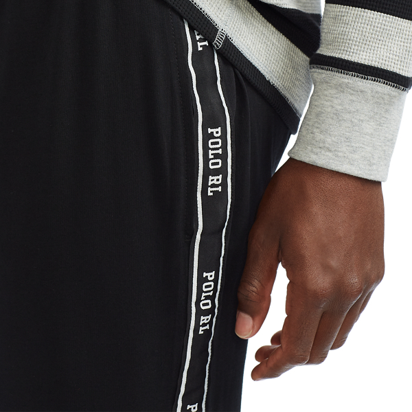 Black Logo-Tape Cotton Jersey Joggers Polo Ralph Lauren 5