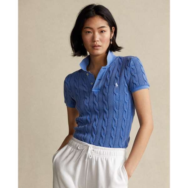 Cable Knit Polo Shirt