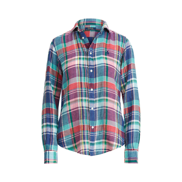 Classic Fit Plaid Linen Shirt Polo Ralph Lauren 1