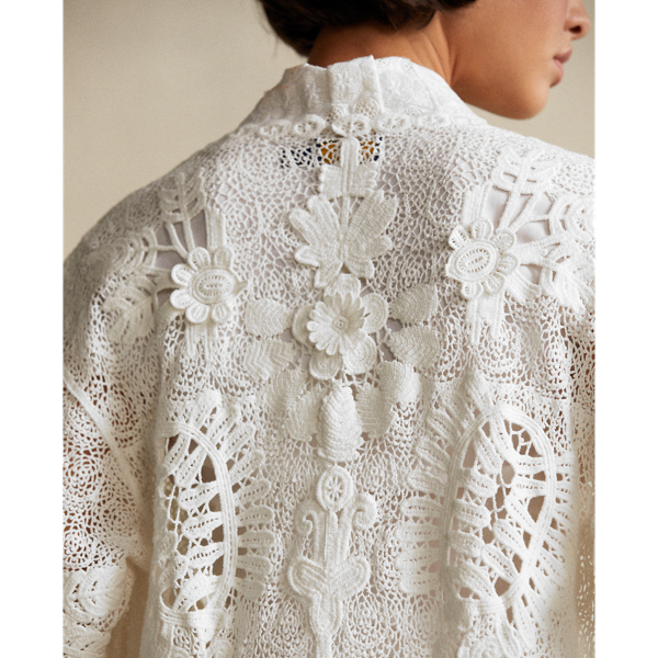 White Cotton Lace Duster Polo Ralph Lauren 5